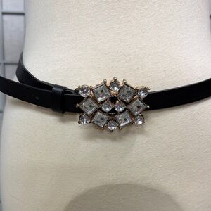 Tristan Black Belt with Crystal Accents